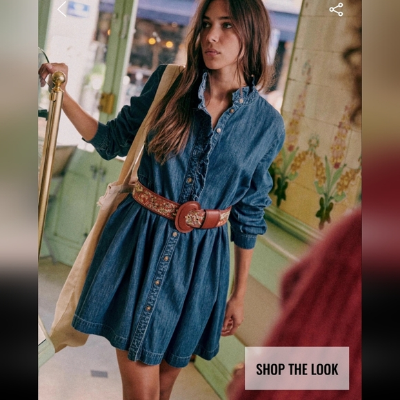 Sezane Sybelle 100% Organic Cotton  Denim Dress - Picture 5 of 6